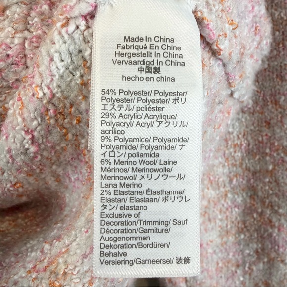 J. Crew Marled Sweater Lady Jacket Size S Pink Cream Orange Knit Preppy Spring - Picture 7 of 11